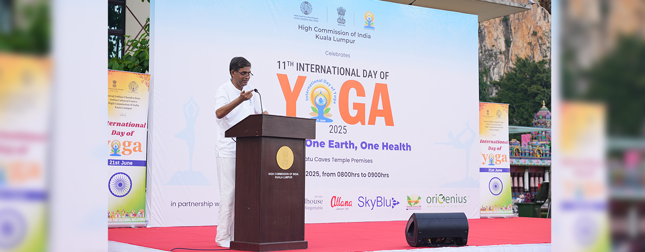 High Commissioner Mr. B.N. Reddy addressed Yoga enthusiasts at the 11th International Day of Yoga (IDY 2025).